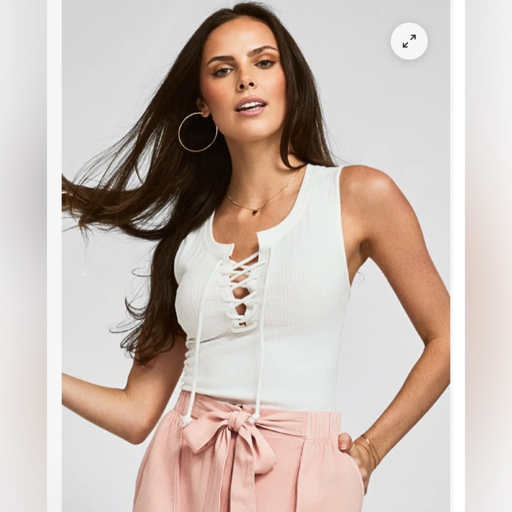 FRYE AND CO. White Lace-Up Tank Top